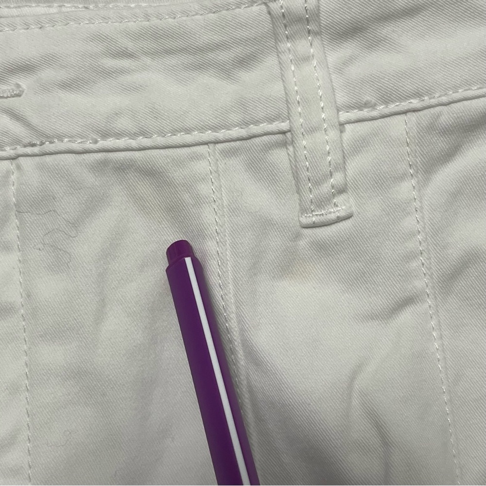 Cleo White Wide Leg Trouser Pants | Size 12 | High Rise Stretch Cotton - Picture 8 of 10